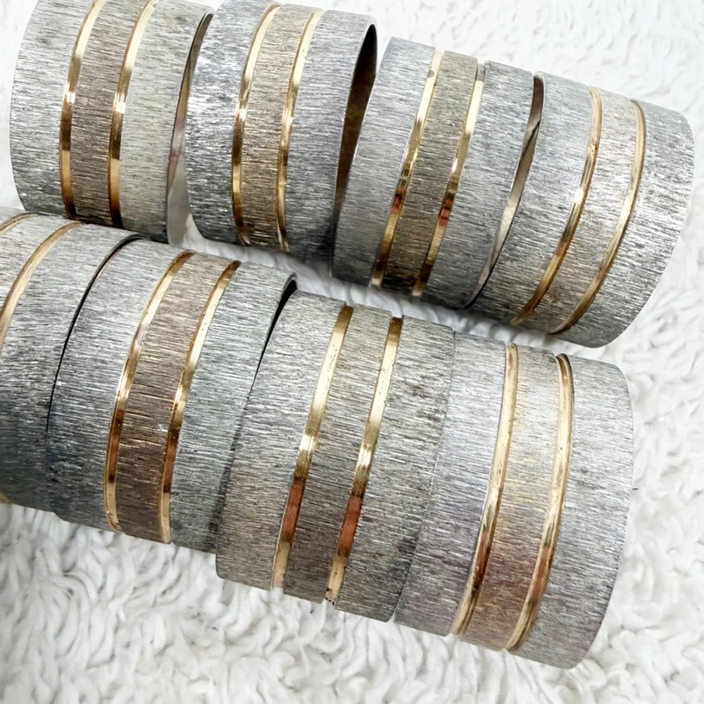 Mariposa Silver & Gold Napkin Rings Set of 8